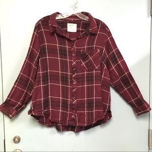 Arizona Burgundy Flannel Plaid 2X J